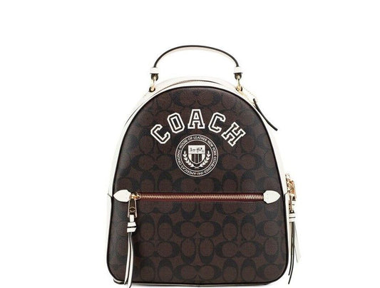 Varsity Brown Chalk Signature Coated Canvas Jordyn Backpack Bag