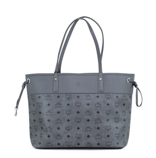 Aren Medium Dark Grey Mixed Visetos Leather Shopper Shoulder Tote Handbag