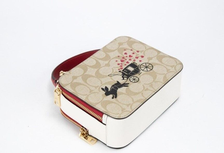 Small Lunar New Year Rabbit Carriage Signature Box Crossbody Bag