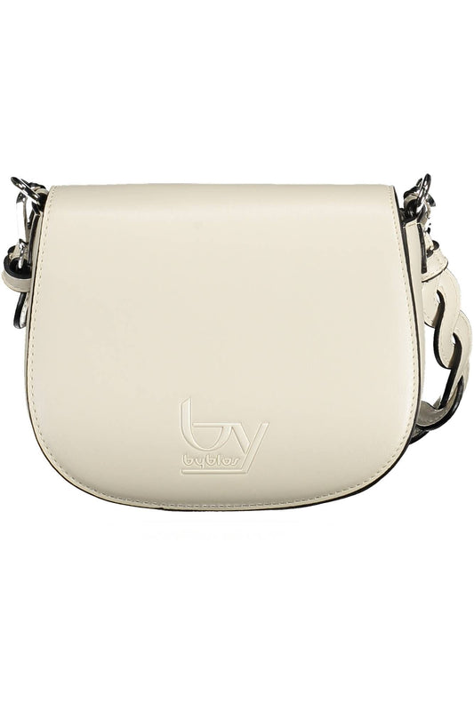 Elegant White Shoulder Bag with Contrasting Details