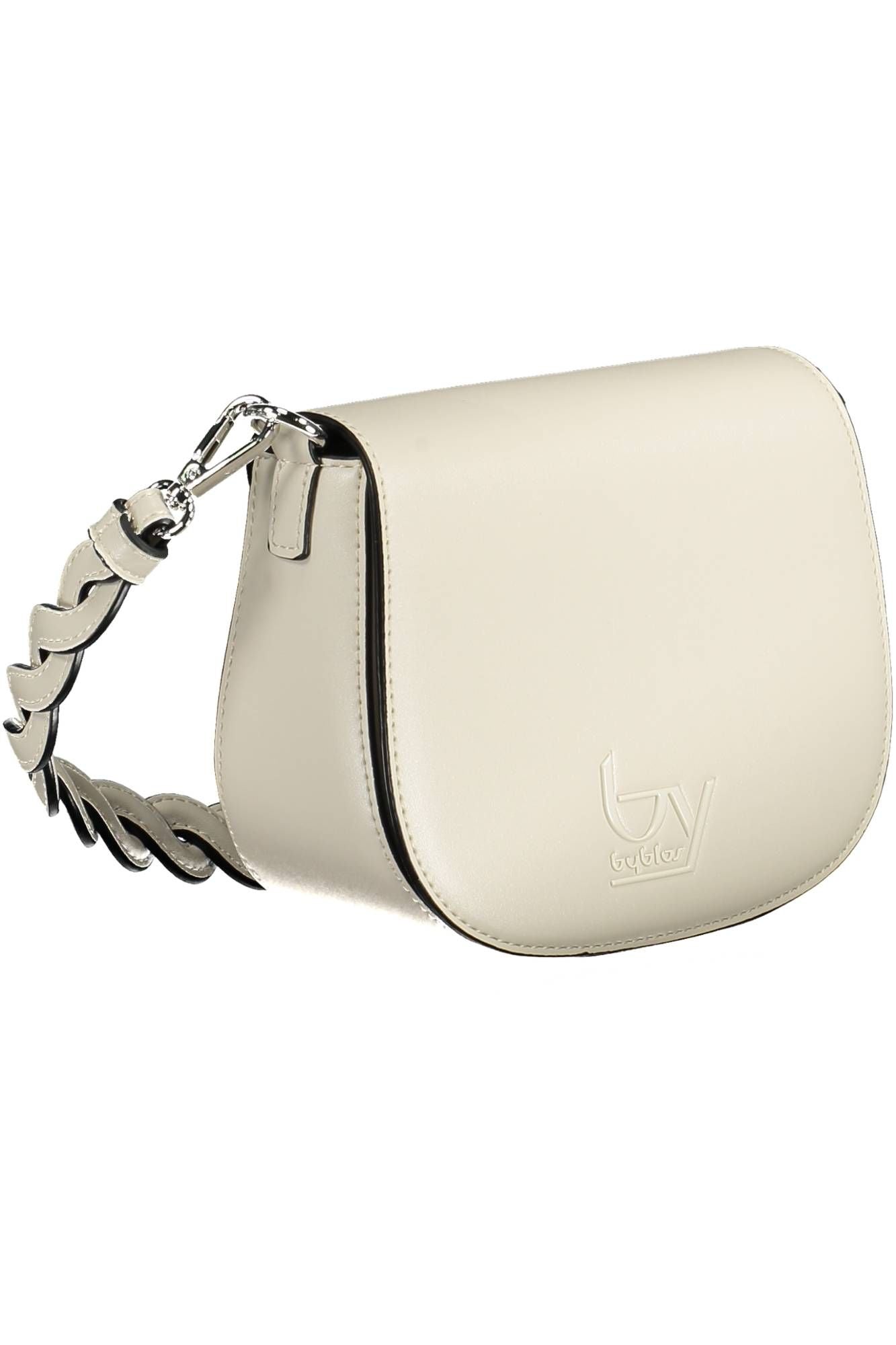 Elegant White Shoulder Bag with Contrasting Details