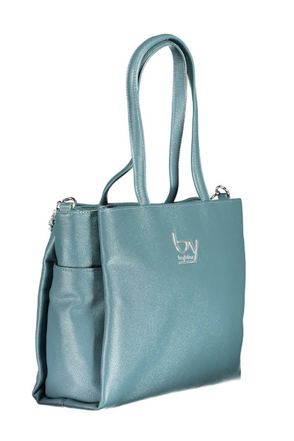 Elegant Blue Convertible Handbag with Chain Strap