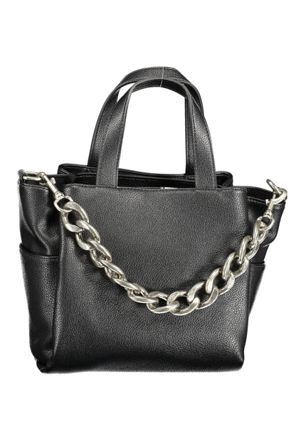 Sleek Black Multi-Pocket Handbag