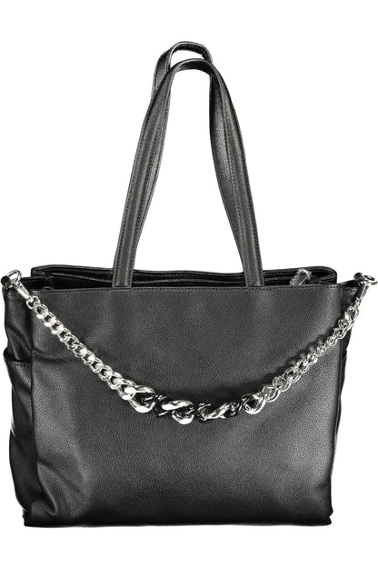 Elegant Black Chain-Strap Handbag