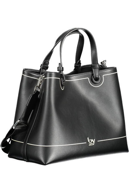 Elegant Black Two-Compartment Handbag