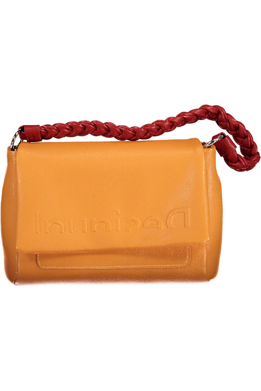 Chic Orange Polyurethane Crossbody Bag