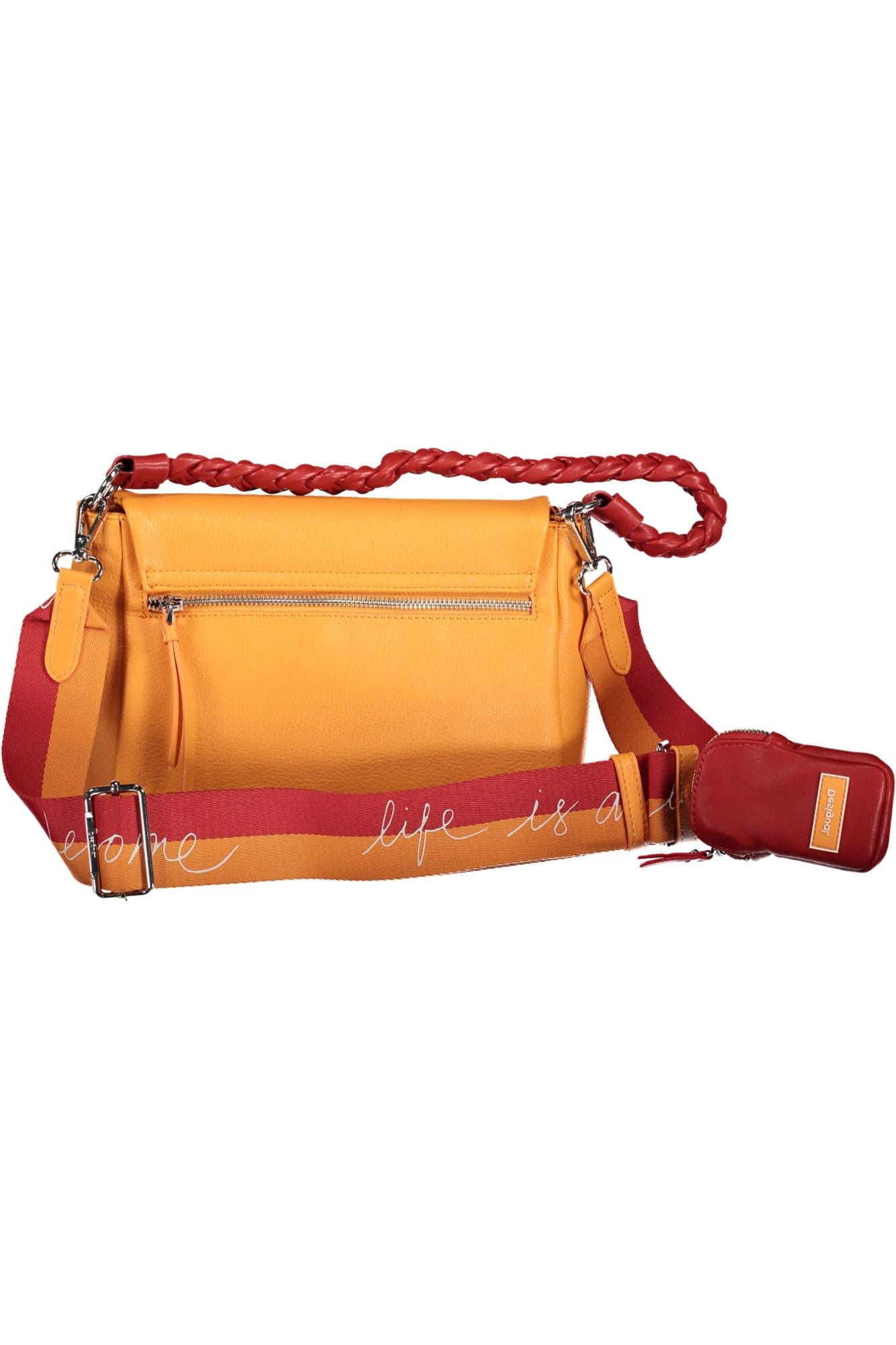 Chic Orange Polyurethane Crossbody Bag