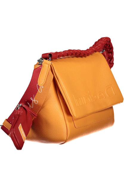 Chic Orange Polyurethane Crossbody Bag