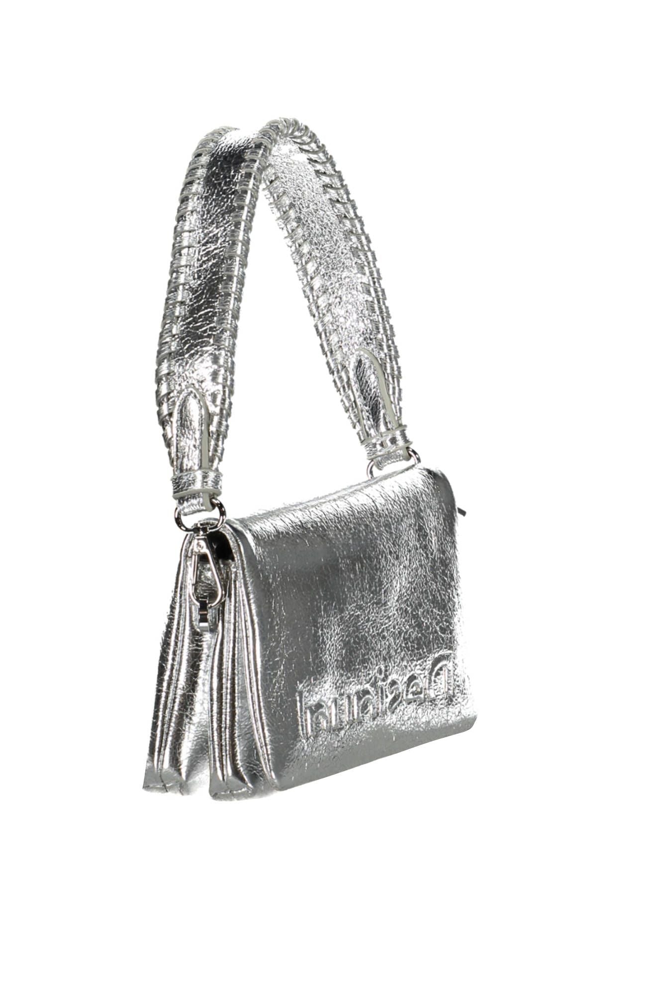 Chic Silver Polyurethane Shoulder Bag