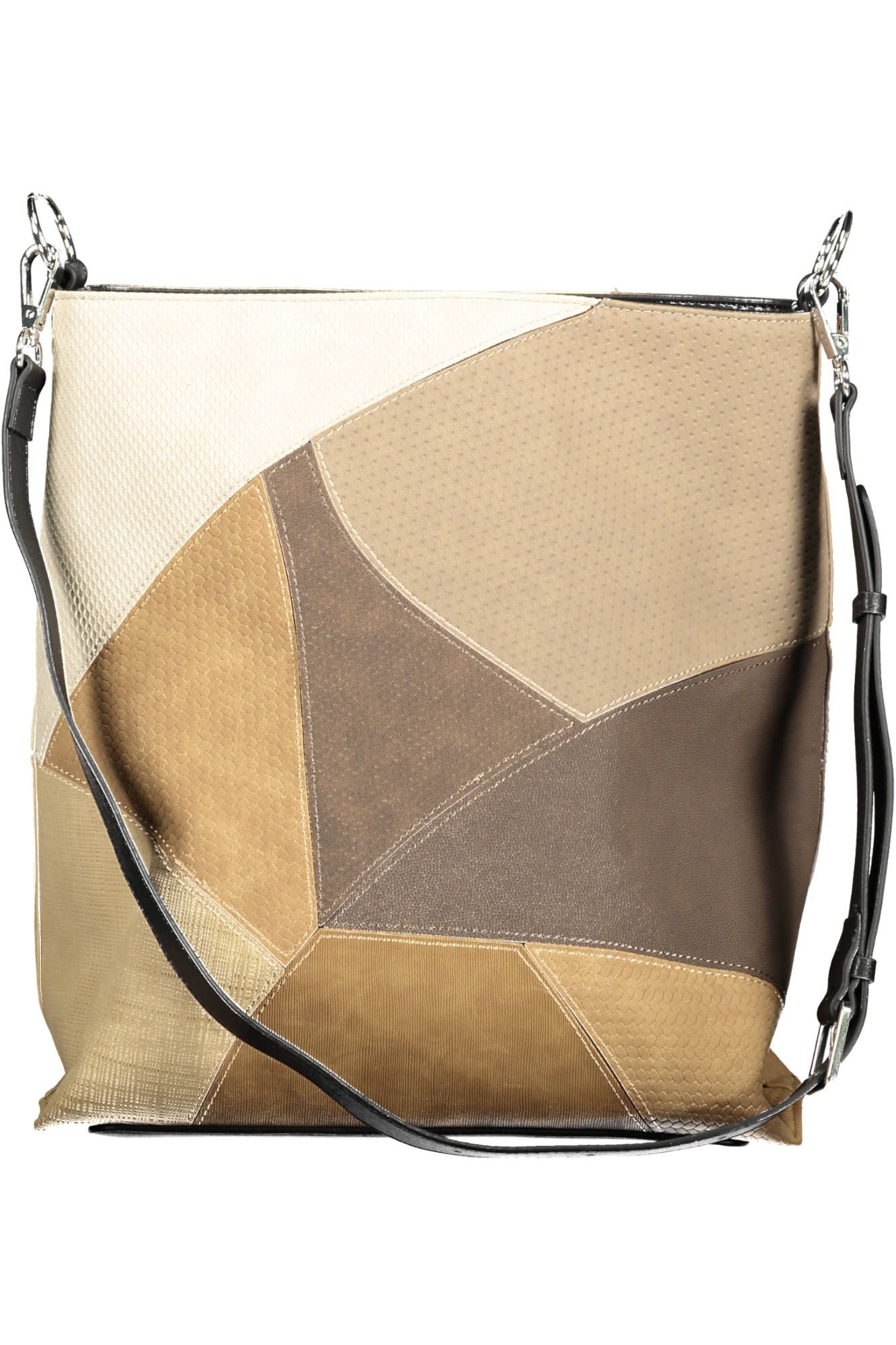 Chic Beige Handbag with Contrasting Details