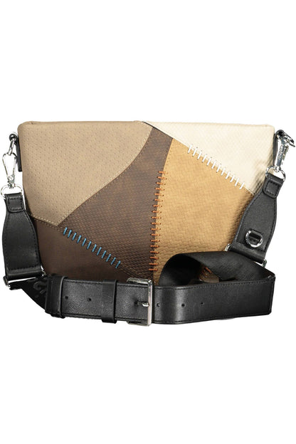 Chic Beige Shoulder Bag with Contrasting Details