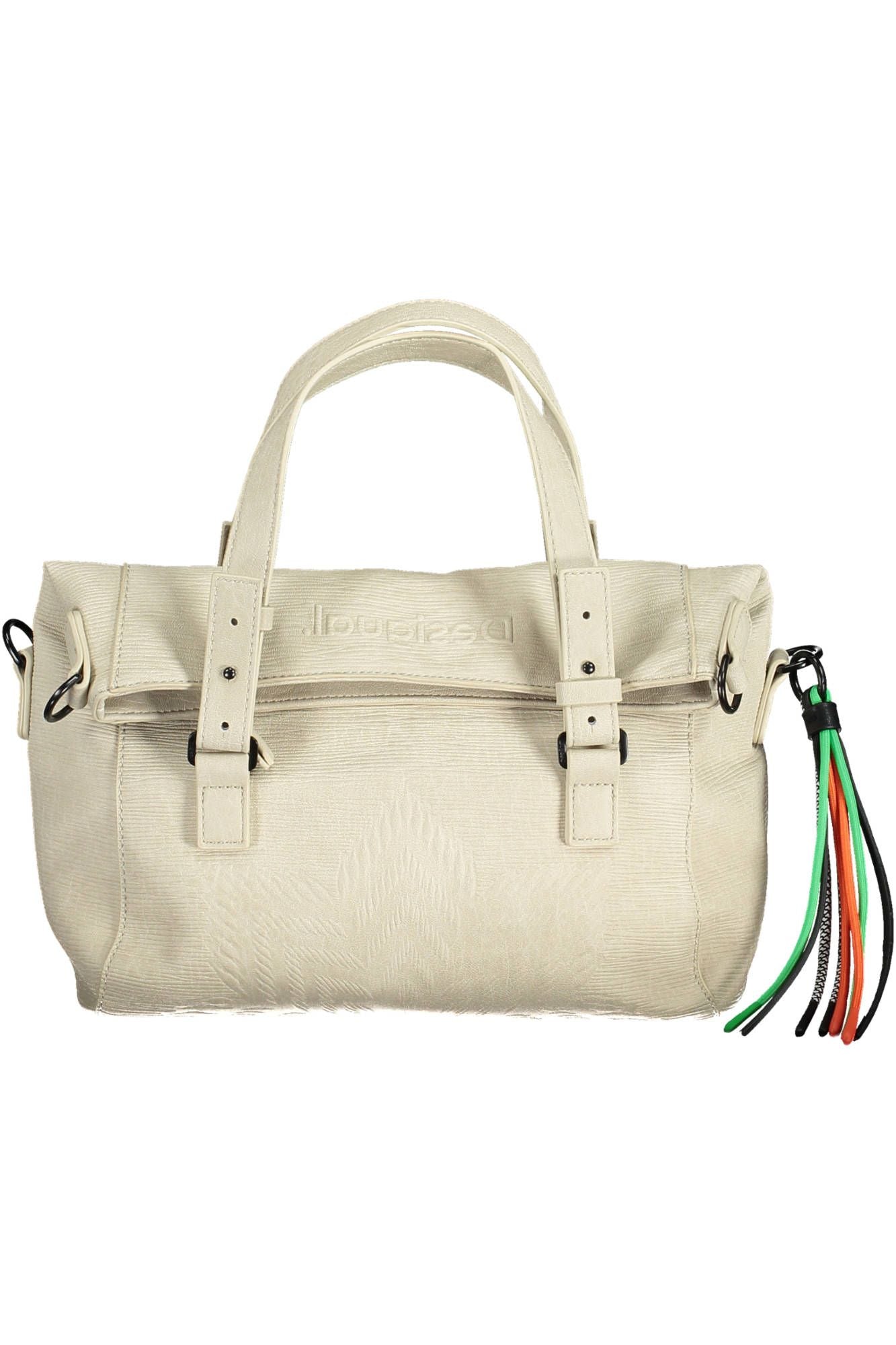 Chic White Contrasting Detail Handbag