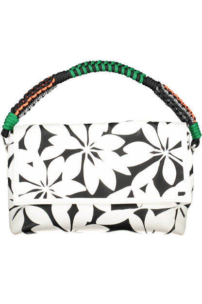 Chic White Contrasting Detail Shoulder Bag