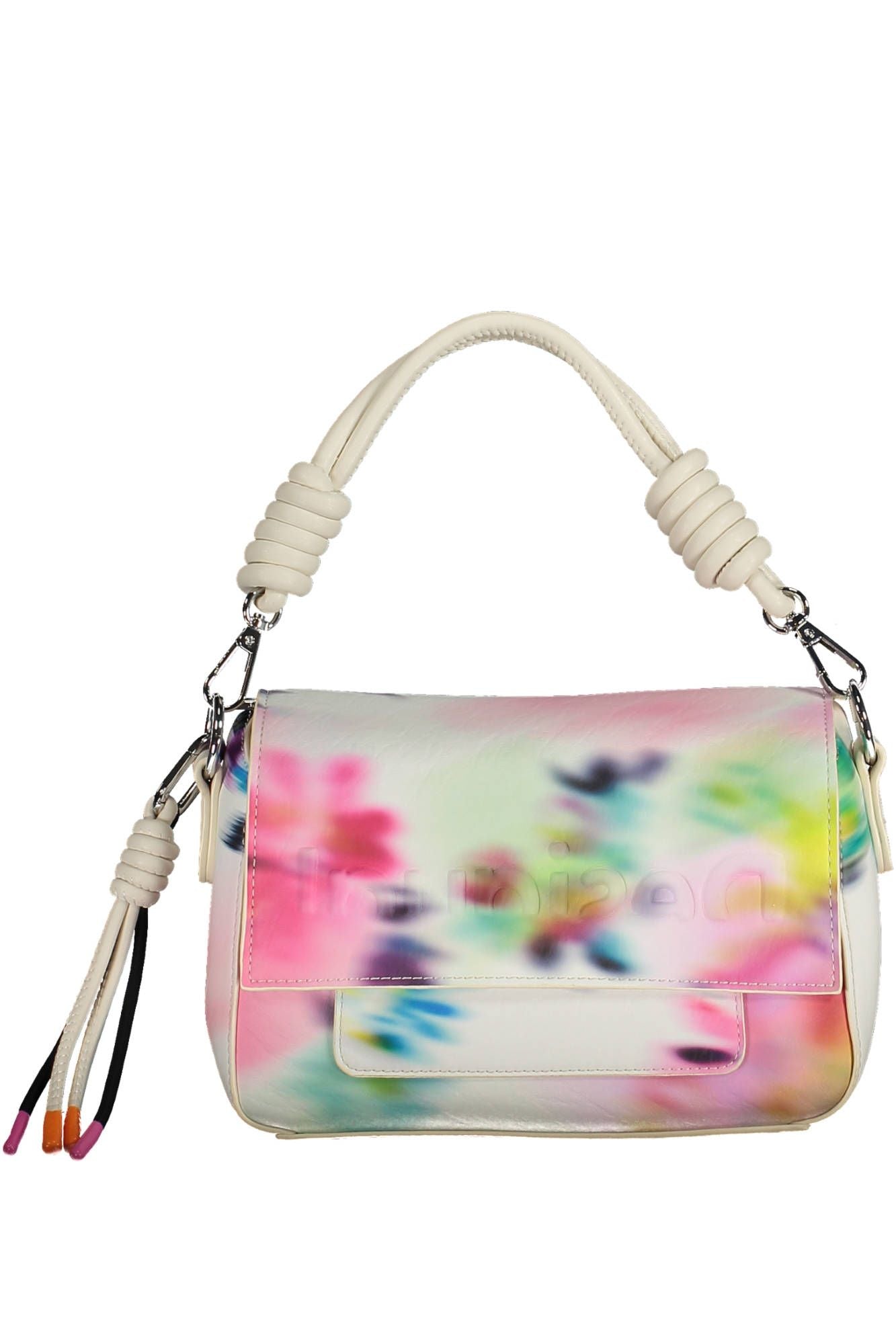 Chic White Contrasting Detail Handbag