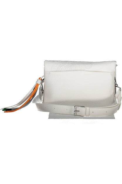 Chic Contrast Detail White Handbag