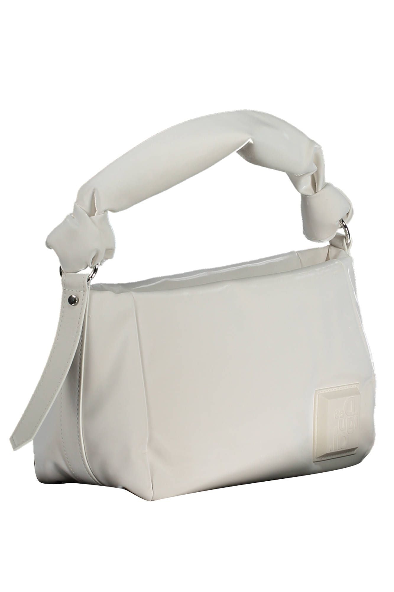 Elegant White Shoulder Bag with Logo Detail