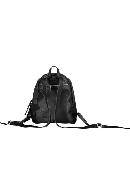 Elegant Black Backpack with Contrasting Details