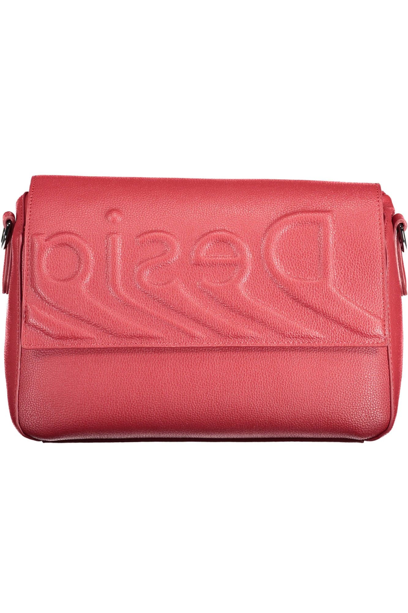 Chic Red Contrasting Detail Shoulder Bag