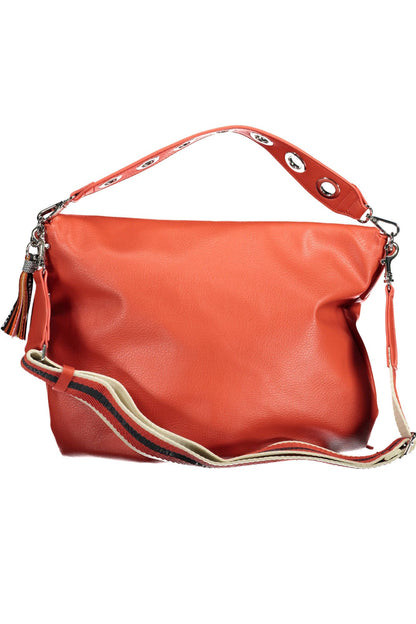 Chic Red Contrasting Detail Satchel