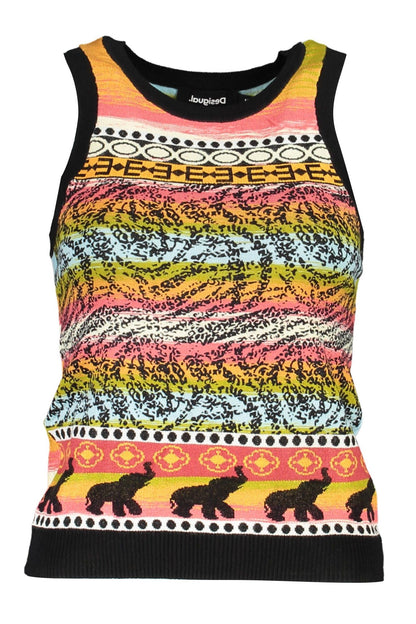 Chic Contrasting Tank Top with Logo Accent