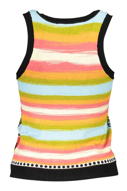 Chic Contrasting Tank Top with Logo Accent