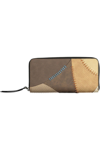 Chic Beige Tri-Compartment Wallet