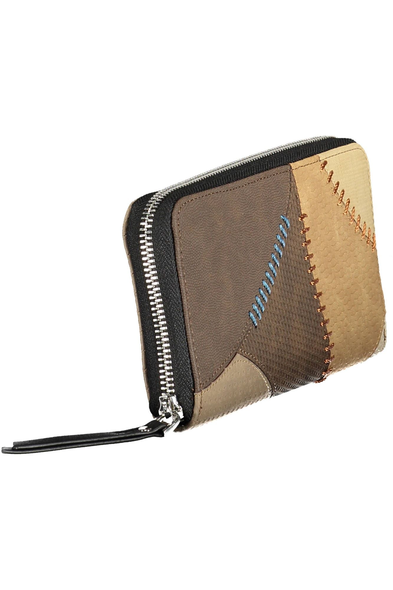 Chic Beige Tri-Compartment Wallet