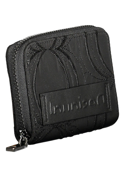 Chic Multifunctional Black Zip Wallet