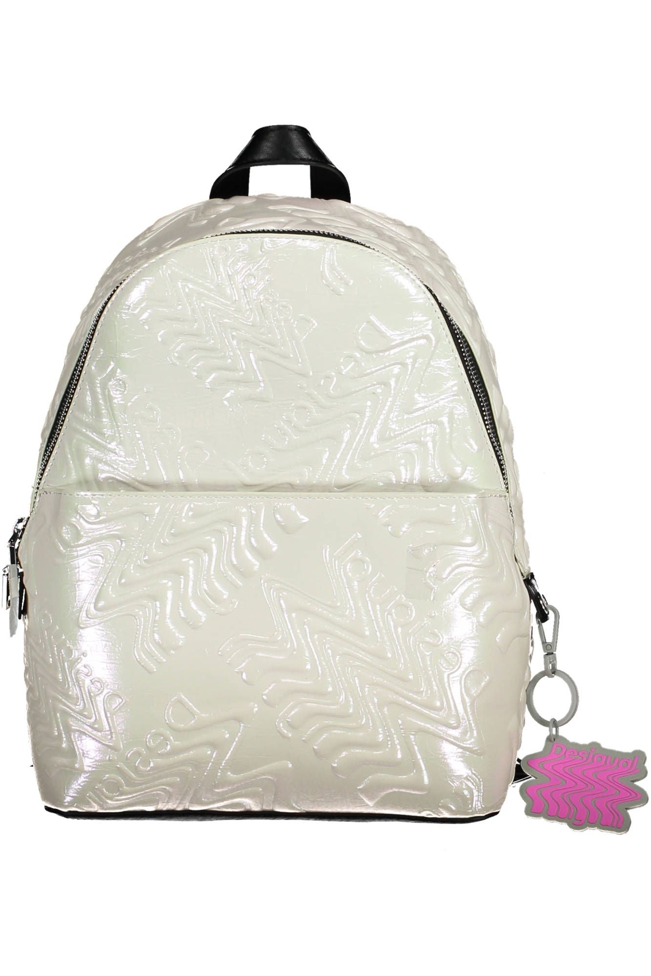 Iridescent Chic White Backpack with Contrast Details