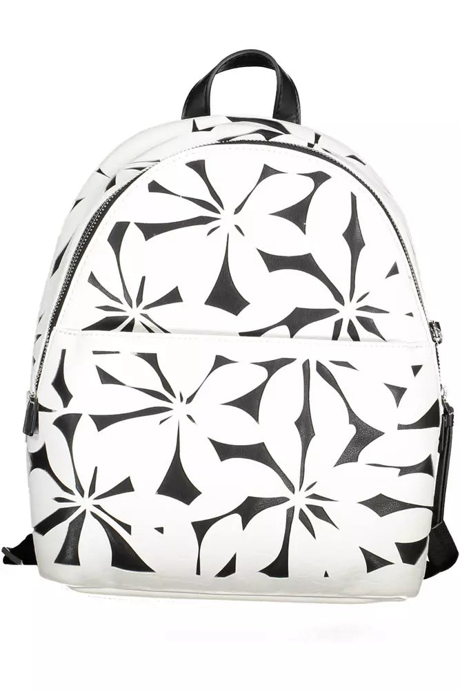 Elegant White Contrast Detail Backpack