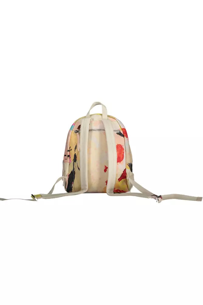 Chic White Backpack with Contrasting Details