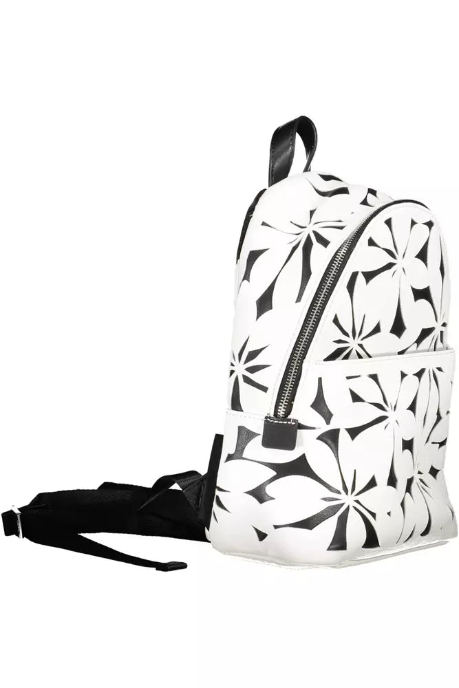 Elegant White Contrast Detail Backpack