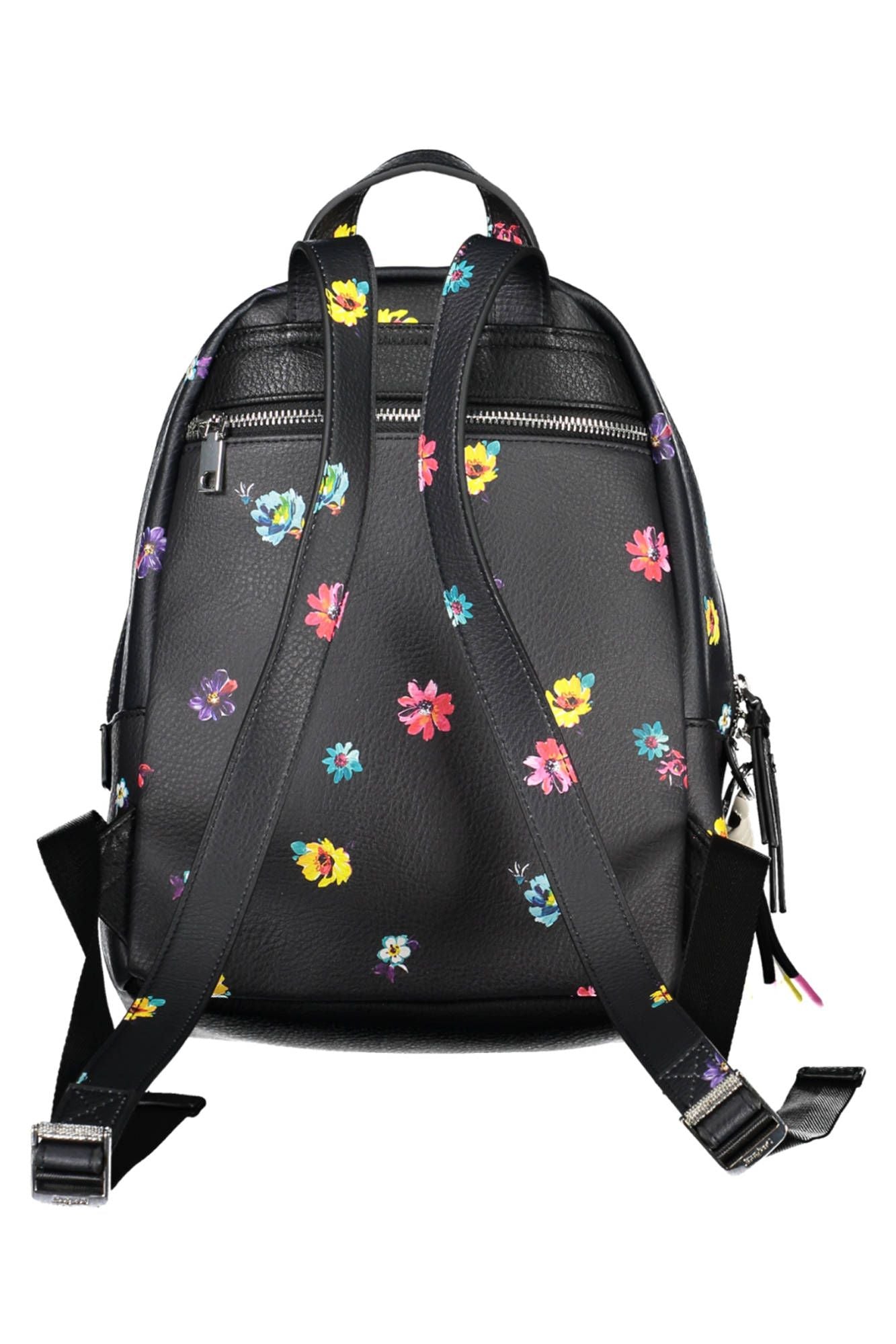 Chic Contrast Detail Black Backpack