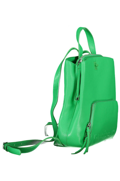 Chic Green Polyurethane Backpack for Everyday Elegance