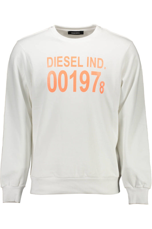 Elevated White Cotton Sweatshirt with Logo Print