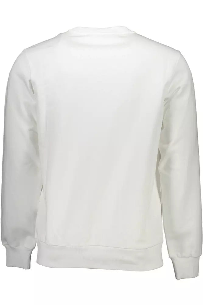 Crisp White Printed Cotton Sweatshirt