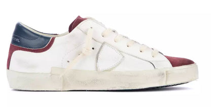 Elegant Leather Sneakers with Suede Accents