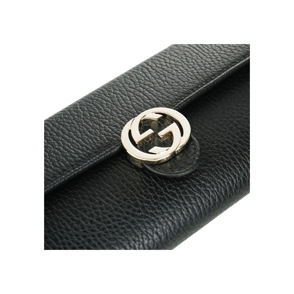 Elegant Calfskin Leather Chain Wallet