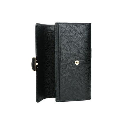 Elegant Calfskin Leather Chain Wallet