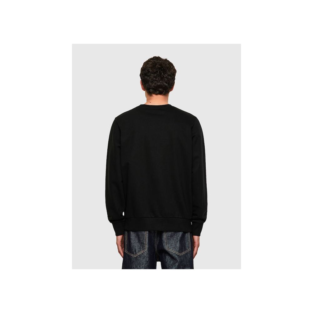 Sleek Black Cotton Blend Sweatshirt