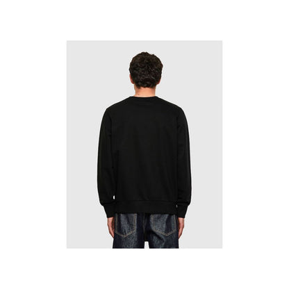 Sleek Black Cotton Blend Sweatshirt