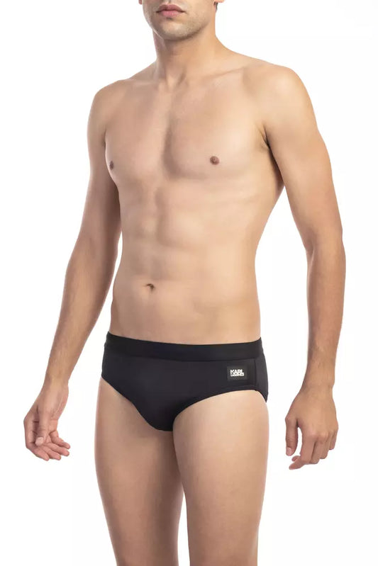 Classic Monocolor Swim Speedo with Logo Patch