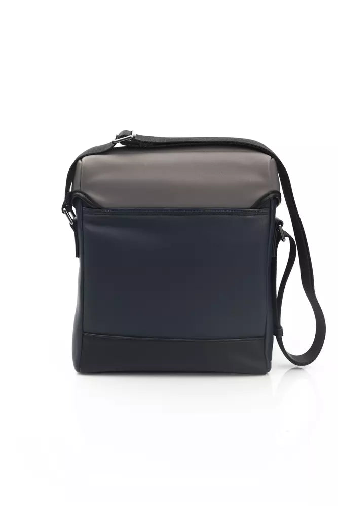 Elegant Blue Messenger Bag with Logo Detail