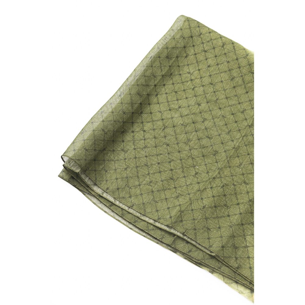 Elegant Green Silk Blend Scarf