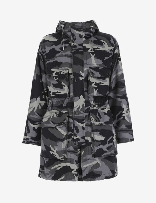 Camouflage Grey Hooded Trench Revolution