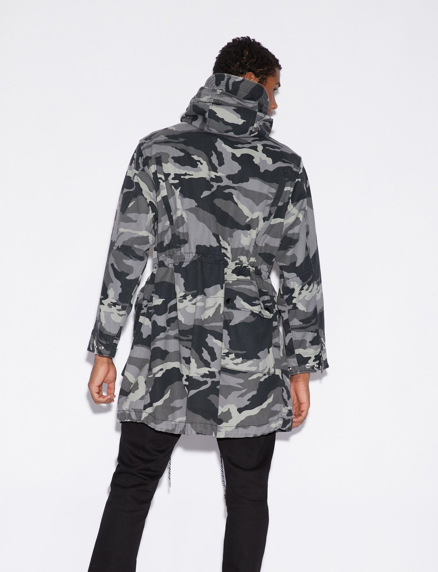 Camouflage Grey Hooded Trench Revolution