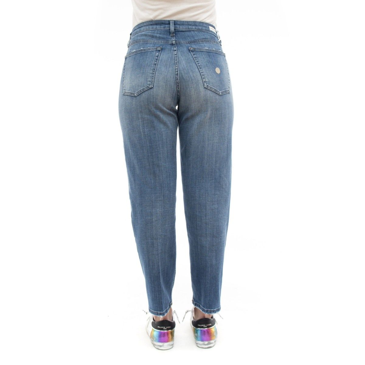 Elegant High Waist Blue Women's Jeans