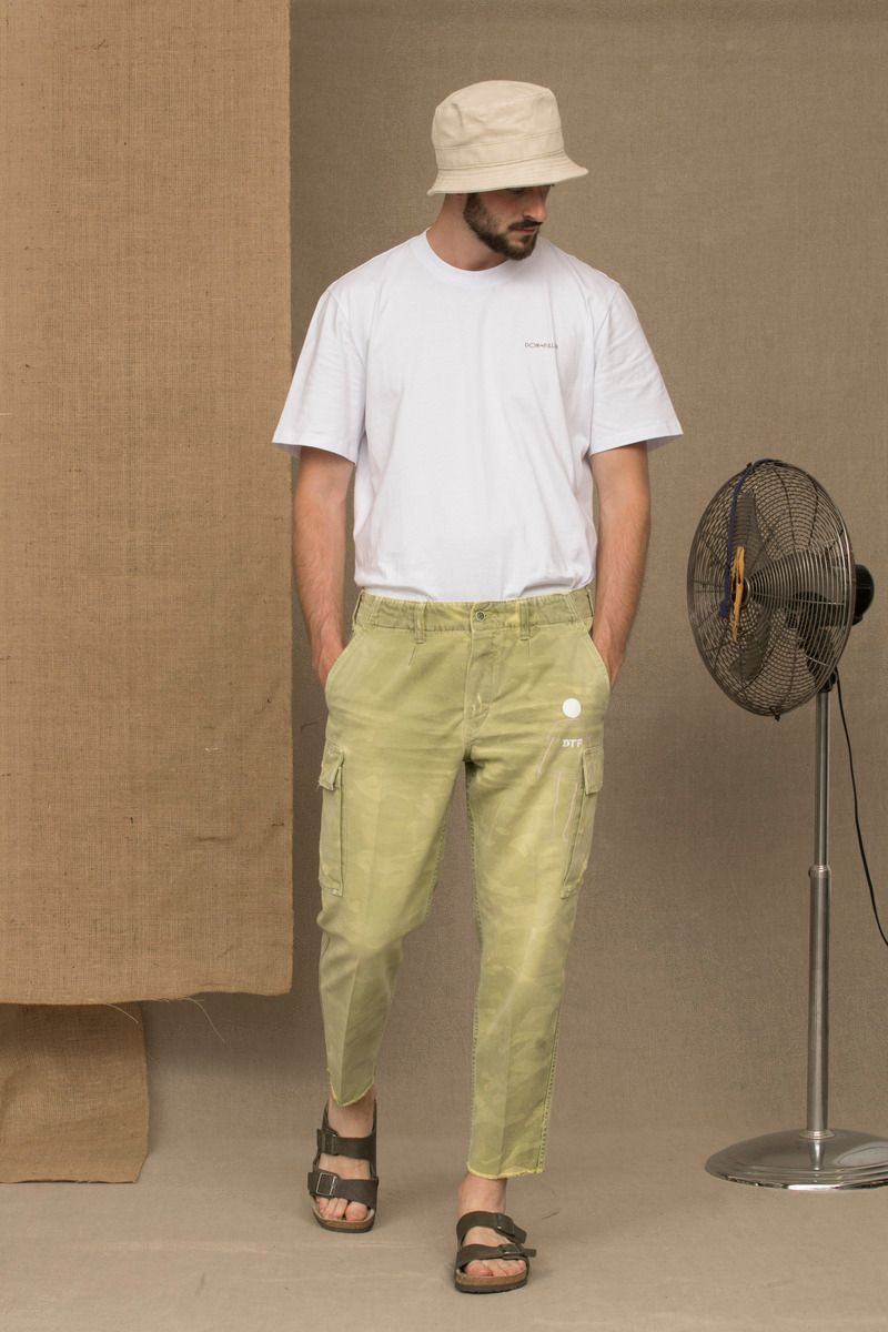 Military Green Mid-Waist Designer Jeans