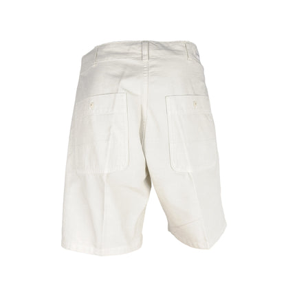 Elegant White Cotton Bermuda Shorts