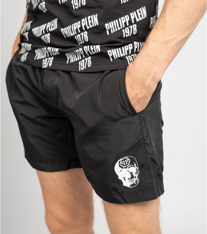 Fluo Logo Print Medium Boxer Swim Trunks